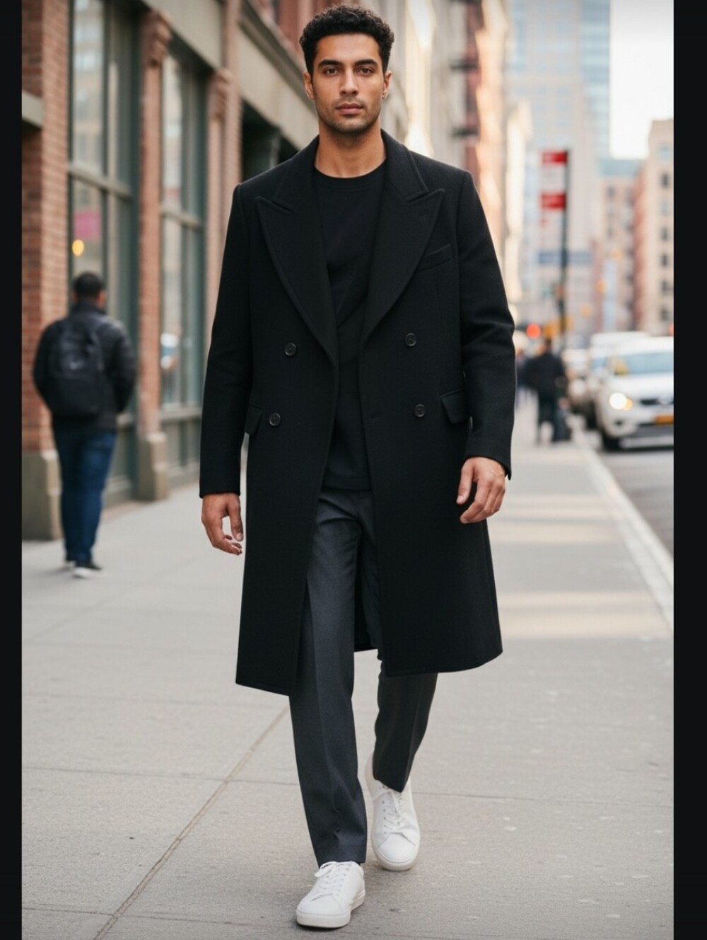 Andre Balzac Paris Black Wool Coat Size M